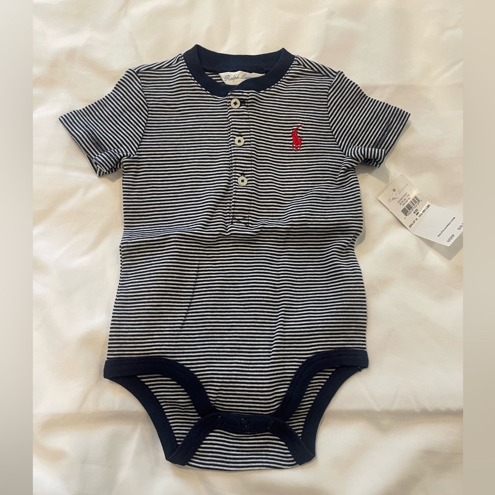 Ralph Lauren  Striped Cotton Bodysuit - NWT - 6 months -